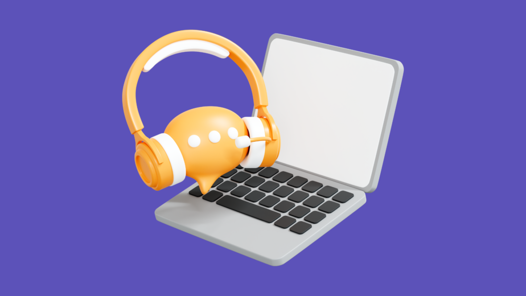 Headphones and laptop representing materials of a Customer Service Representative