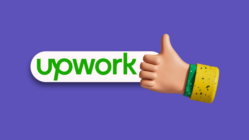 thumbs up beside upwork logo