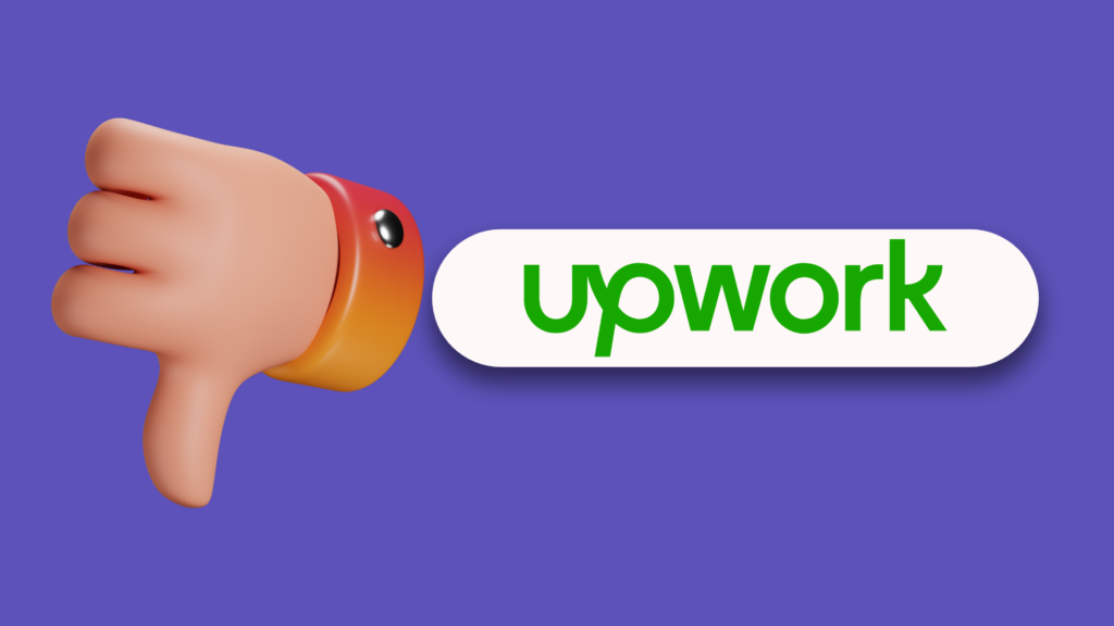 thumbs down beside upwork logo