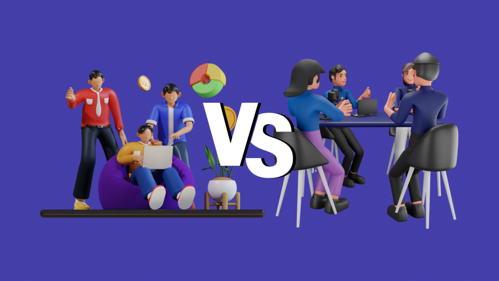 a startup team of friends vs. a more established office team
